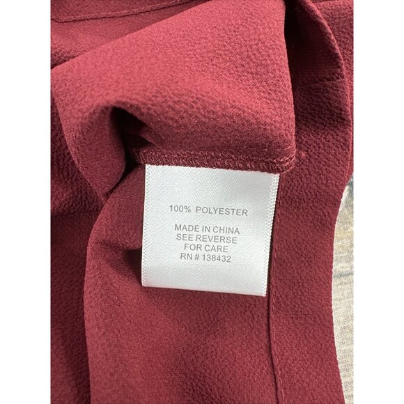 ModCloth Long Sleeve Top Blouse Womens‎ Size XS Solid Burgundy Casual New - Picture 11 of 14